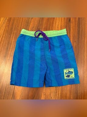 Starfish Vintage Blue Stripe Fish Swim Trunks